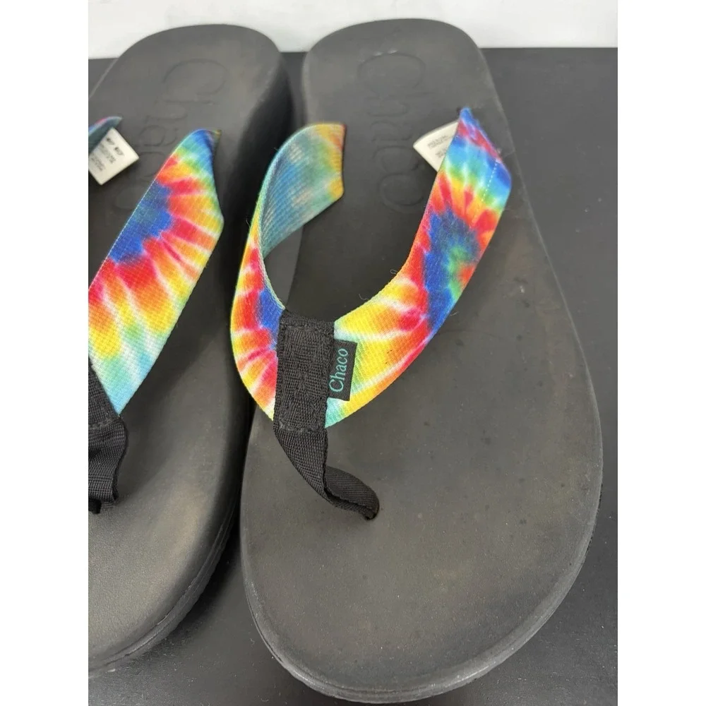 Chaco Men's Chillos Flip Flop Size 9 Dark tie Dye Multicolor